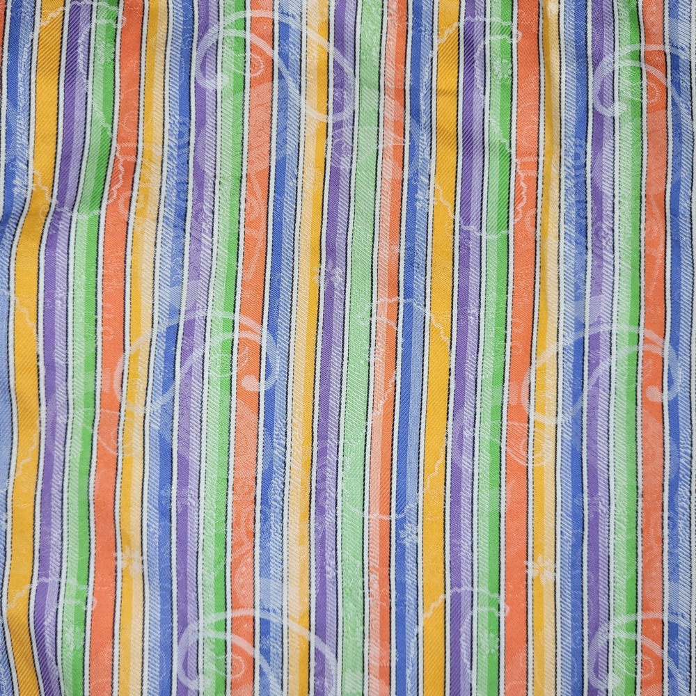 Robert Graham Shirt Mens M Multi Stripe Paisley Classic Fit Cotton Short Sleeve - Picture 7 of 9